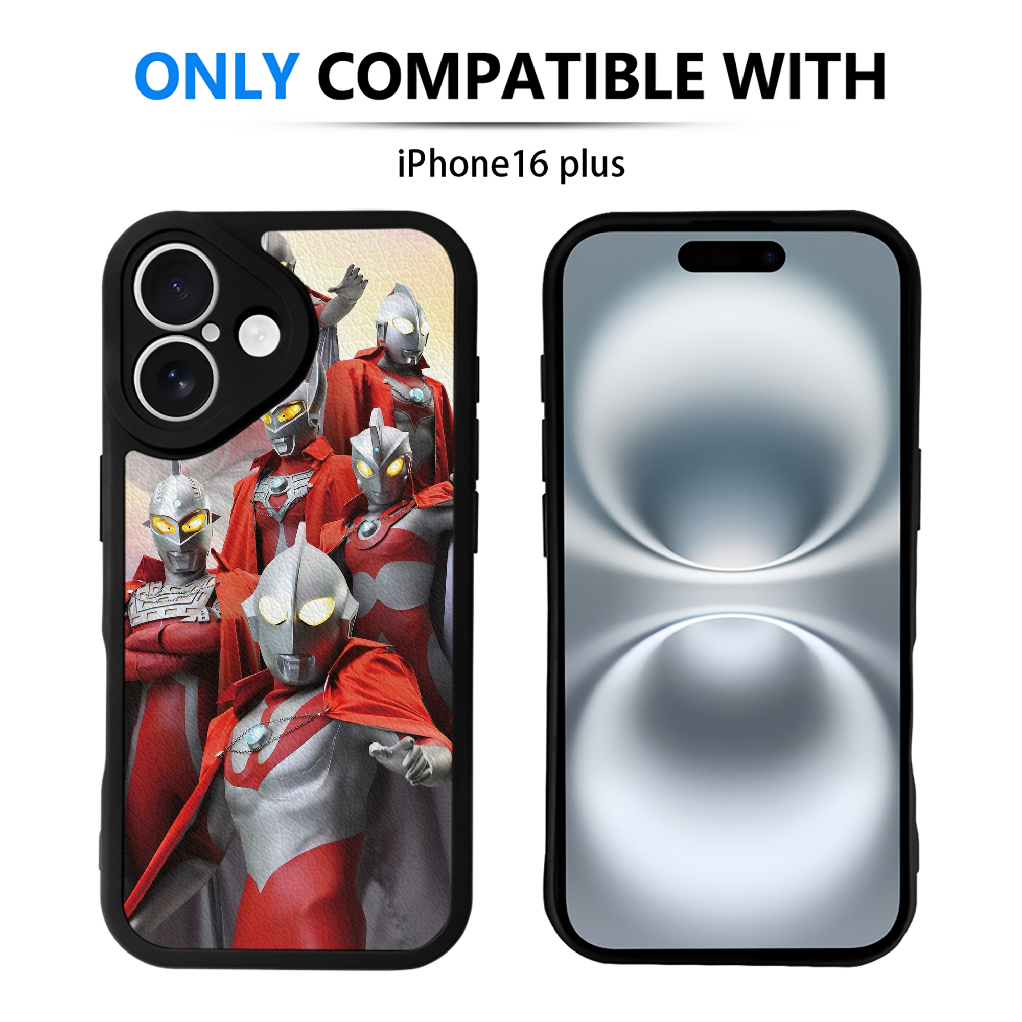 （画像用） ウルトラマン Ultraman 【iPhone 16シリーズ対応】シリコンスマホケース（レザー調） 材質：シリコン